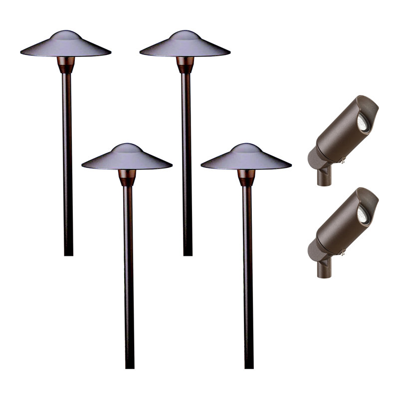 Kichler Architectural Bronze Low Voltage Hardwired Configurable Landscape Lighting Kit & Reviews